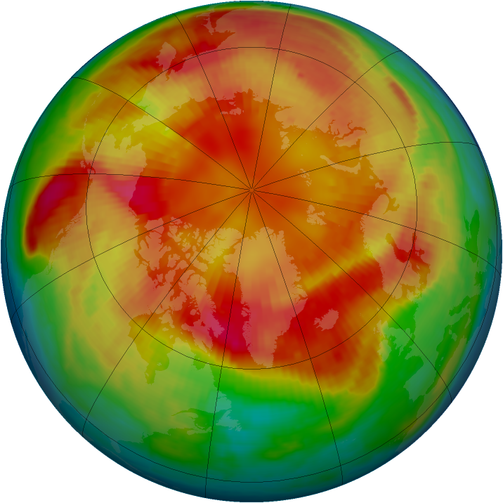 Arctic ozone map for 02 March 1999